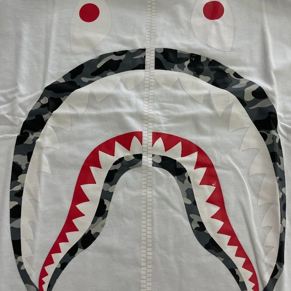 Bape shark white t-shirt White Size M - Picture 5 of 7